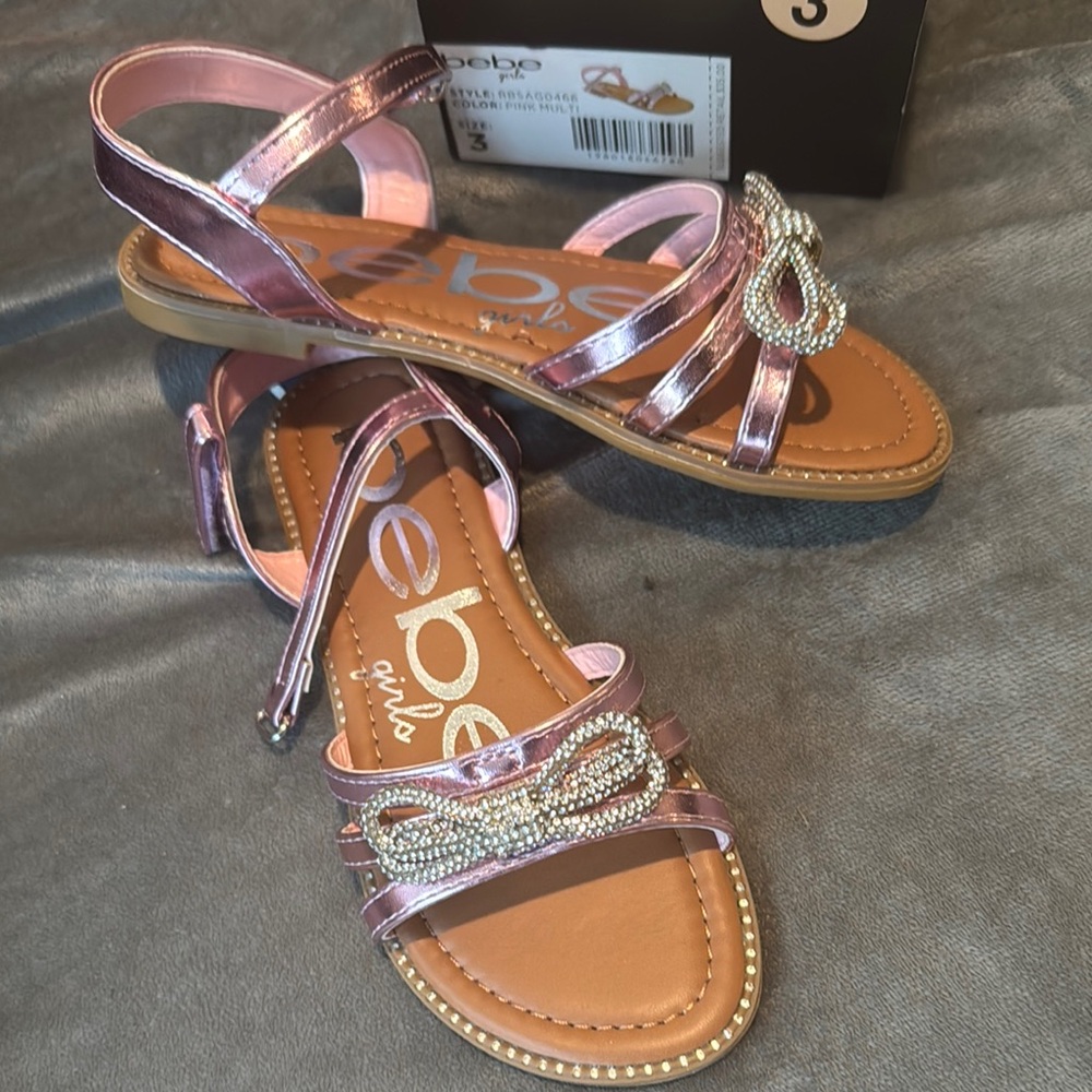 Bebe Pink Sandals with Intricate Straps